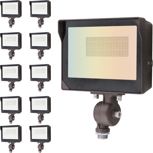 10 Pack LED Flood Light Outdoor 35W/25W/12W Wall Light 4900LM Dusk to Dawn Floodlight 3000K/4000K/5000K Security Lights for Landscape Parking lot Advertising Boards Sports Field Warehouse
